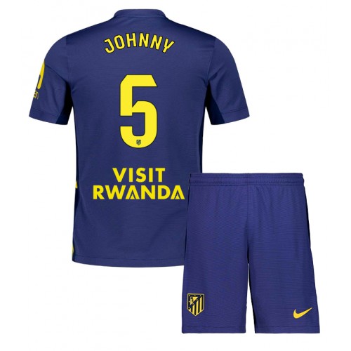 Atletico Madrid Johnny Cardoso #5 Bortaställ Barn 2025-26 Kortärmad (+ Korta byxor)